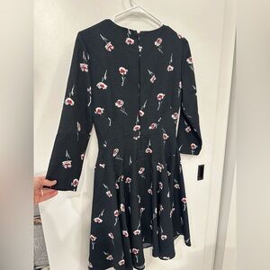 Armani Jeans Fit and Flare Floral Black Dress Size 40